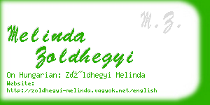 melinda zoldhegyi business card